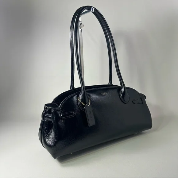 NEW/NWT Women’s Coach Empire Carryall Bag 34 Satchel Glazed Black - Picture 2 of 13